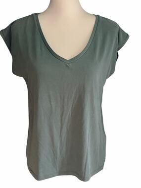 PIECES Green Short Sleeve Top Medium